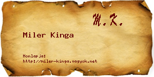 Miler Kinga névjegykártya